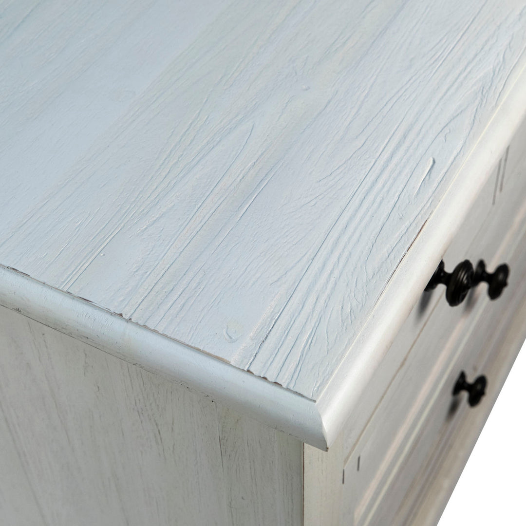 Luca Three-Drawer Acacia Nightstand, detail 2 view