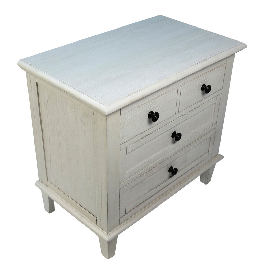 Luca Three-Drawer Acacia Nightstand, overhead view