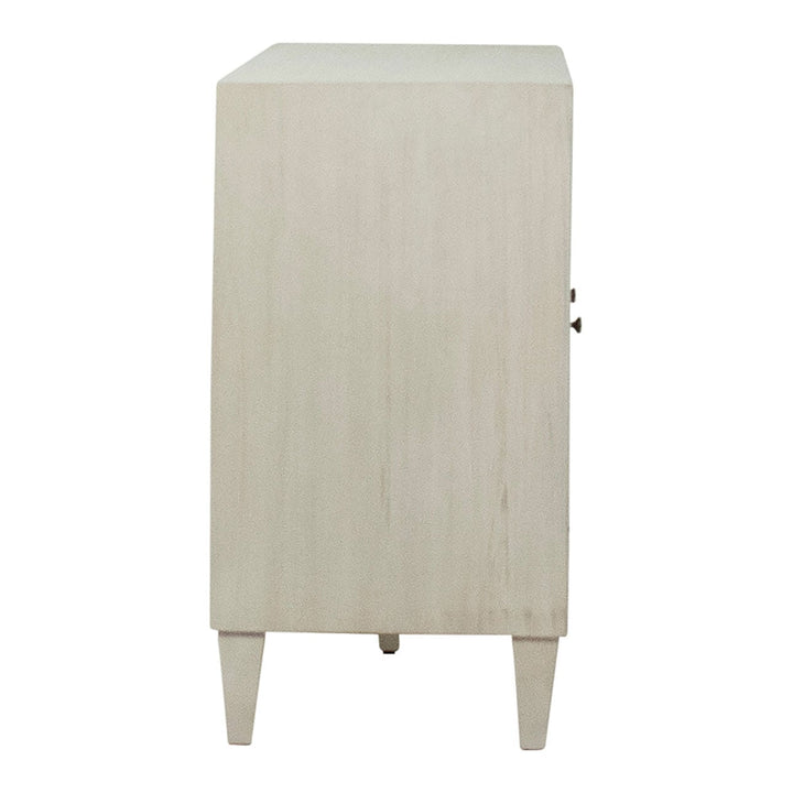 Luca Acacia and Rattan Sideboard, profile view