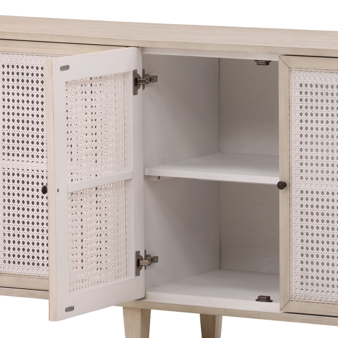 Lucan Acacia and Cane Sideboard, detail 2 view