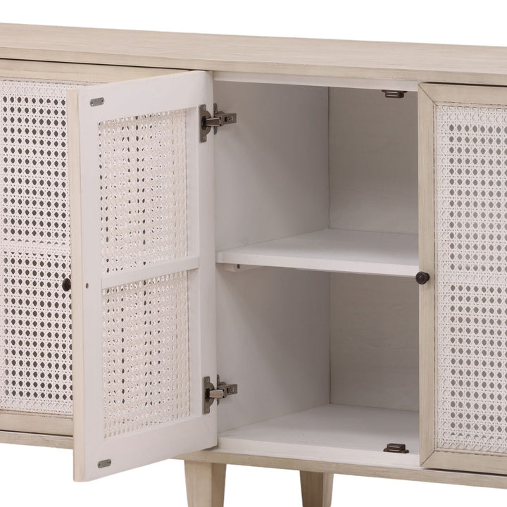 Lucan Acacia and Cane Sideboard, detail 2 view