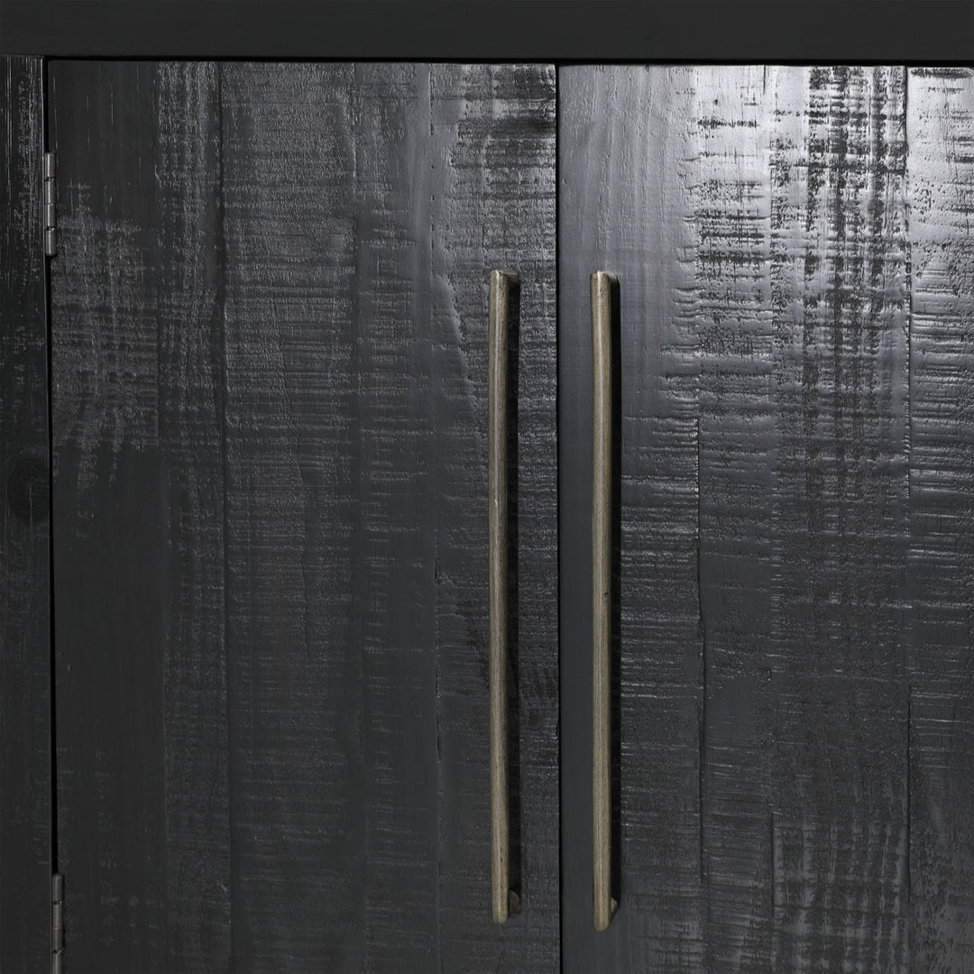 Hudson Pine Wood Sideboard, Black, detail 2 view