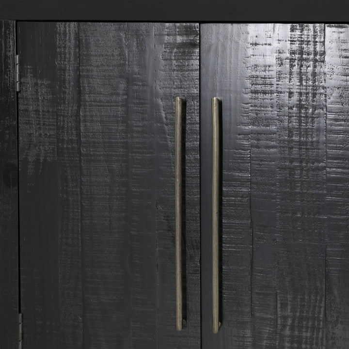 Hudson Pine Wood Sideboard, Black, detail 2 view