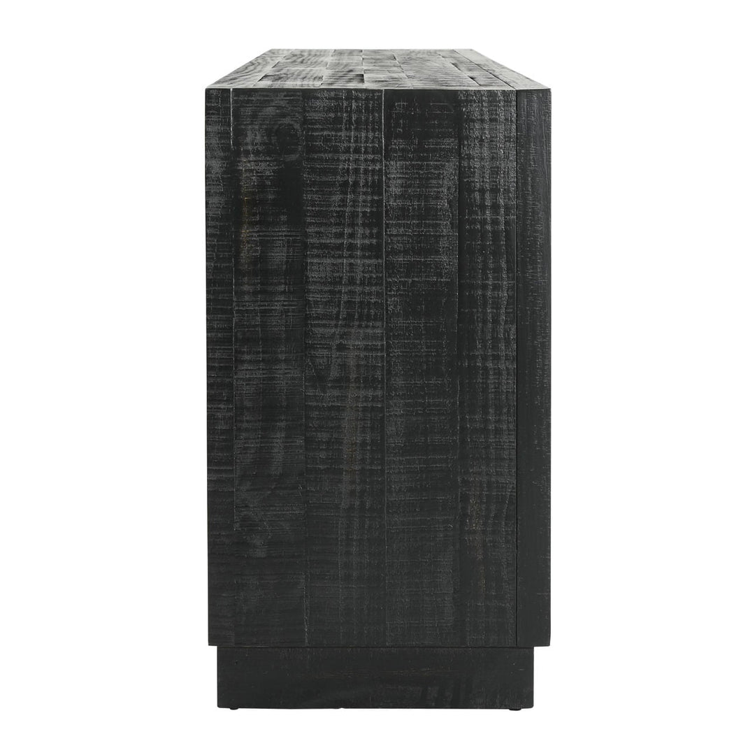 Hudson Pine Wood Sideboard, Black, profile view