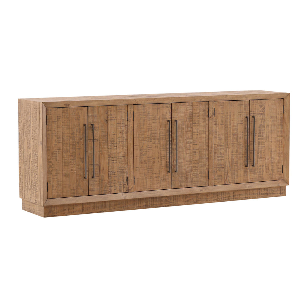 Hudson Pine Wood Sideboard, Natural, three-quarter studio view