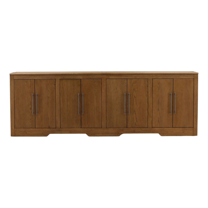 Delaney Oak Veneer Sideboard, Dark Brown · Eight Door, front view