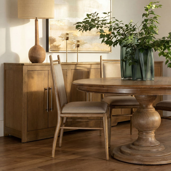 Delaney Oak Veneer Sideboard, Dark Brown · Eight Door, lifestyle view