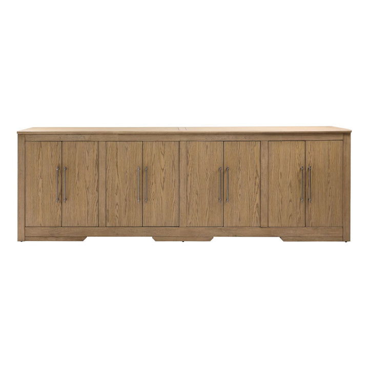 Delaney Oak Veneer Sideboard, Natural · Eight Door, front view