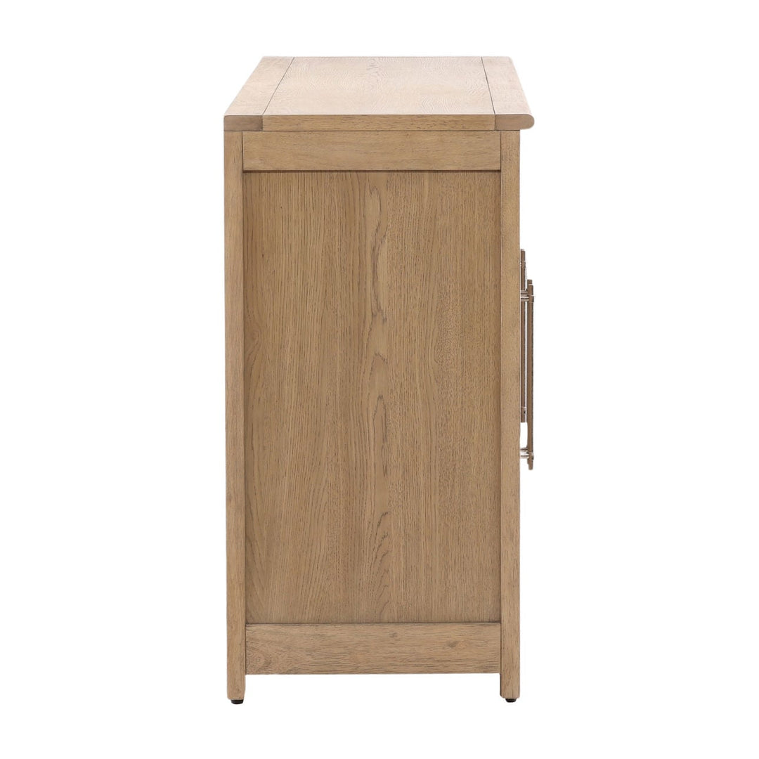 Delaney Oak Veneer Sideboard, Natural · Six Door, profile view