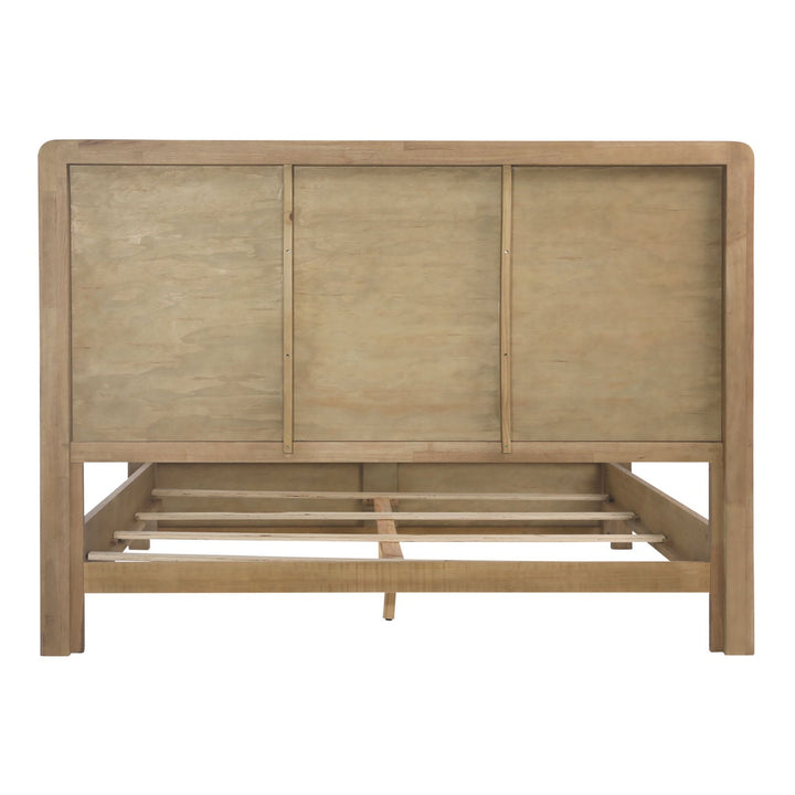 Tessa Natural Oak Veneer Bed, Eastern King, back view