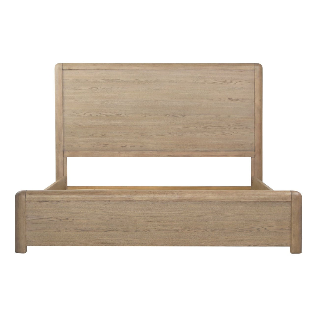 Tessa Natural Oak Veneer Bed, Eastern King, front view