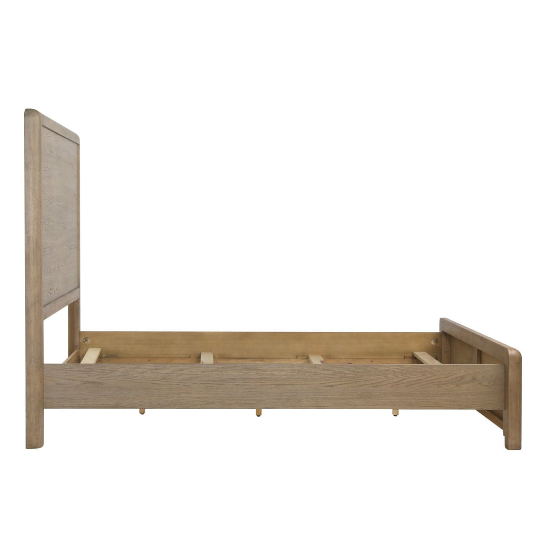 Tessa Natural Oak Veneer Bed, Eastern King, profile view