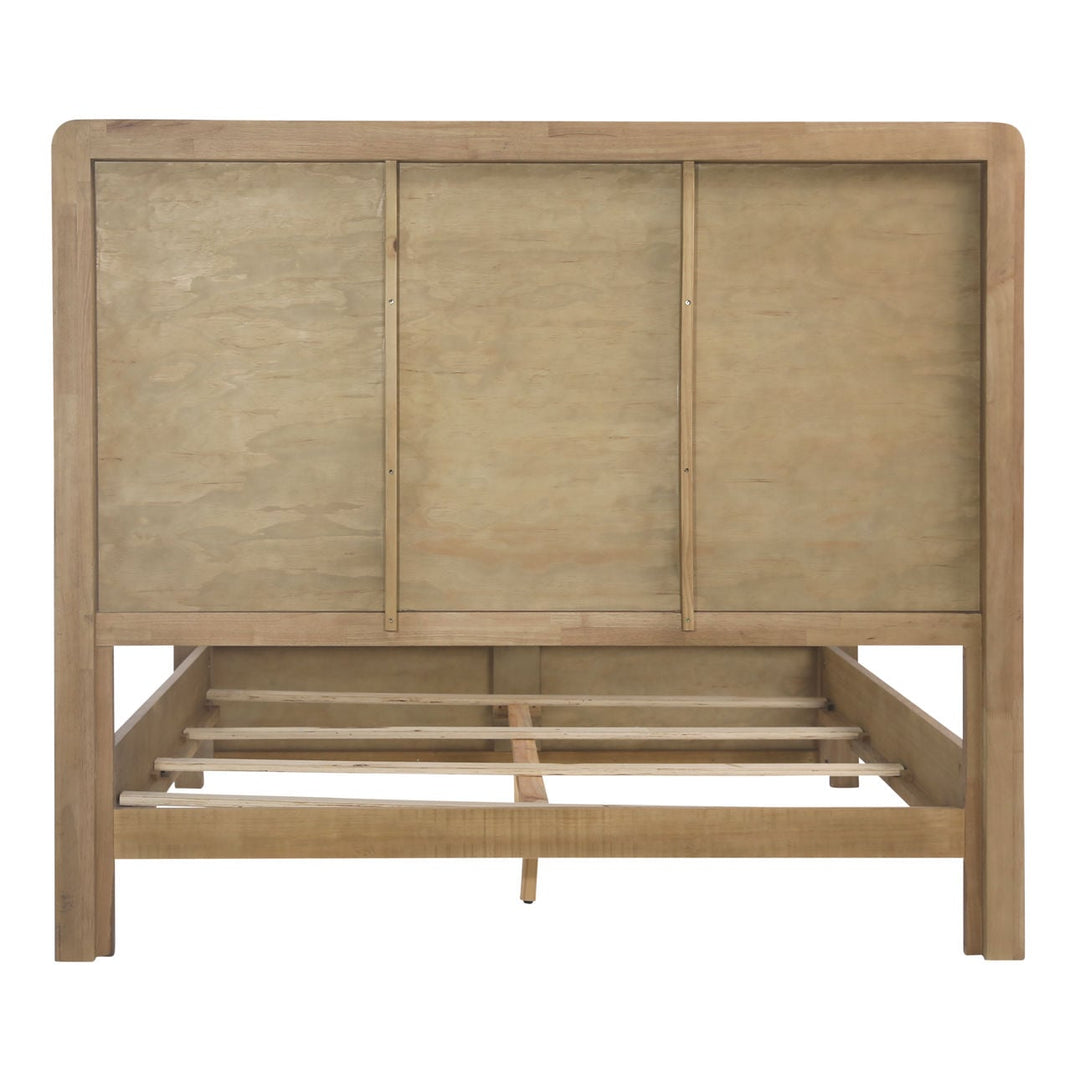 Tessa Natural Oak Veneer Bed, Queen, back view