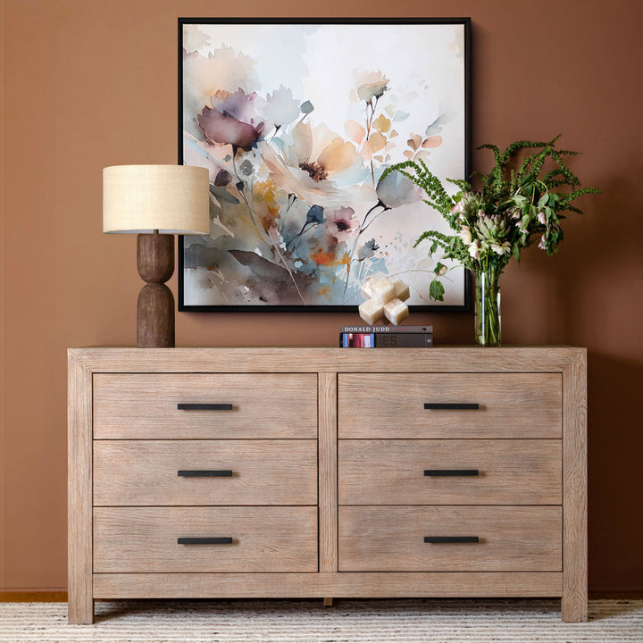 Emery Warm-Wash Pine Dresser, lifestyle view