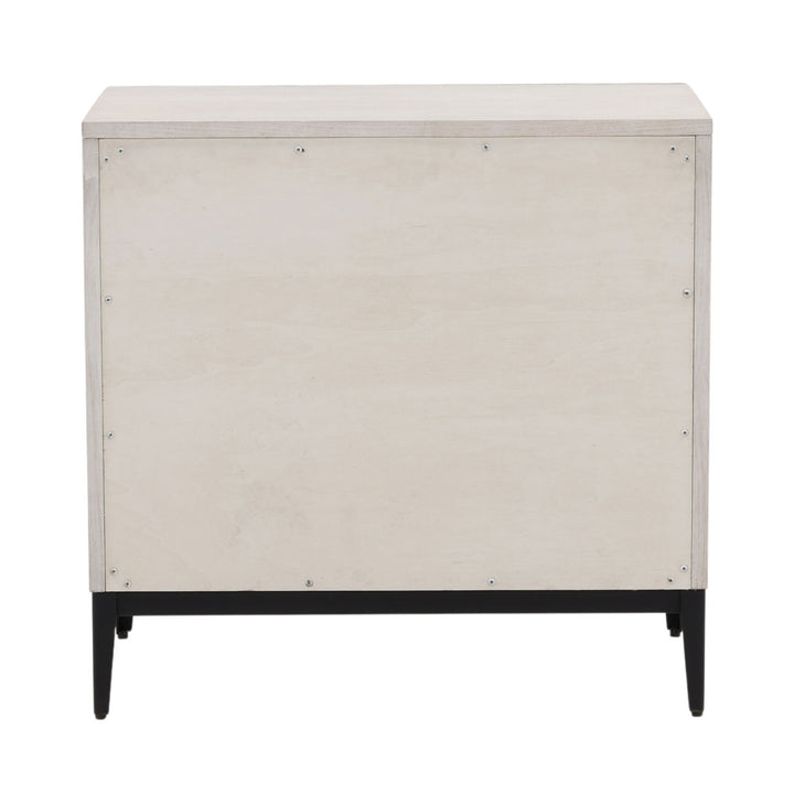 Sylvie Two-Drawer Oak Nightstand, back view