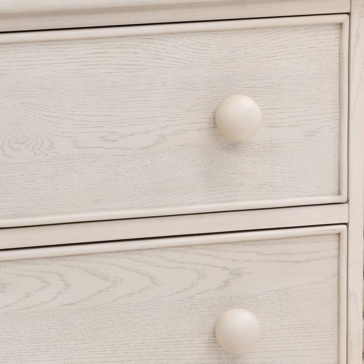 Marcella Oak Veneer Dresser, Whitewash, detail 3 view