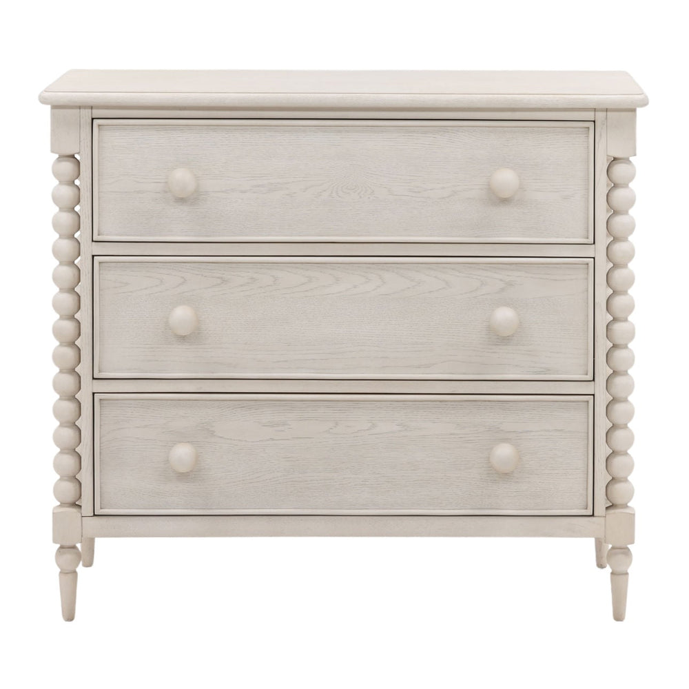 Marcella Oak Veneer Dresser, Whitewash, front view