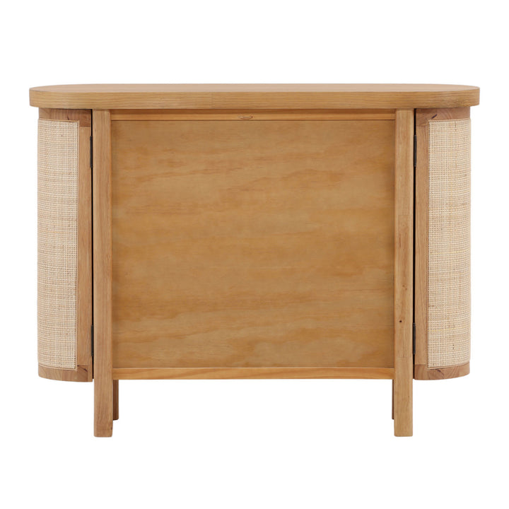 Elena Oak Veneer and Cane Sideboard, back view