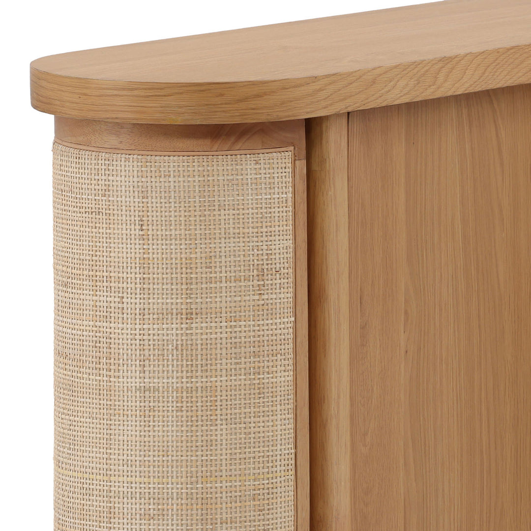 Elena Oak Veneer and Cane Sideboard, detail 3 view