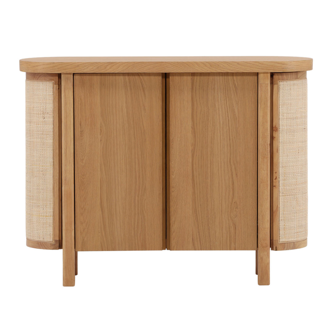 Elena Oak Veneer and Cane Sideboard, front view