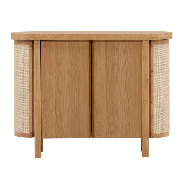 Elena Oak Veneer and Cane Sideboard, front view
