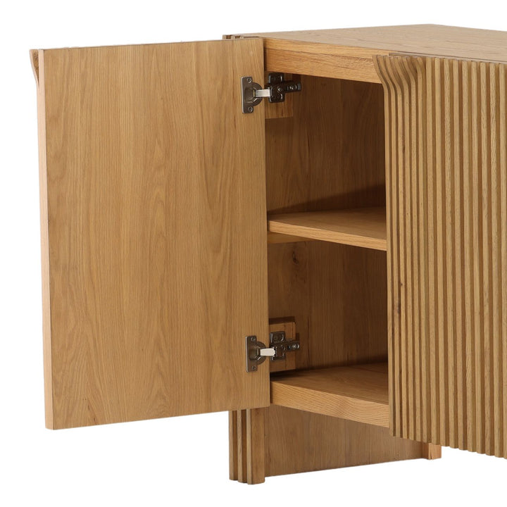 Farren Oak Wood and Veneer Sideboard, Four Door, detail 3 view