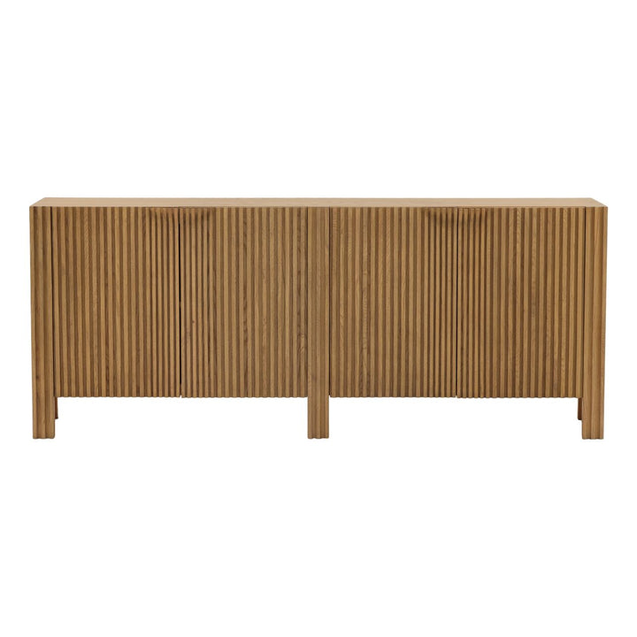 Farren Oak Wood and Veneer Sideboard, Four Door, front view