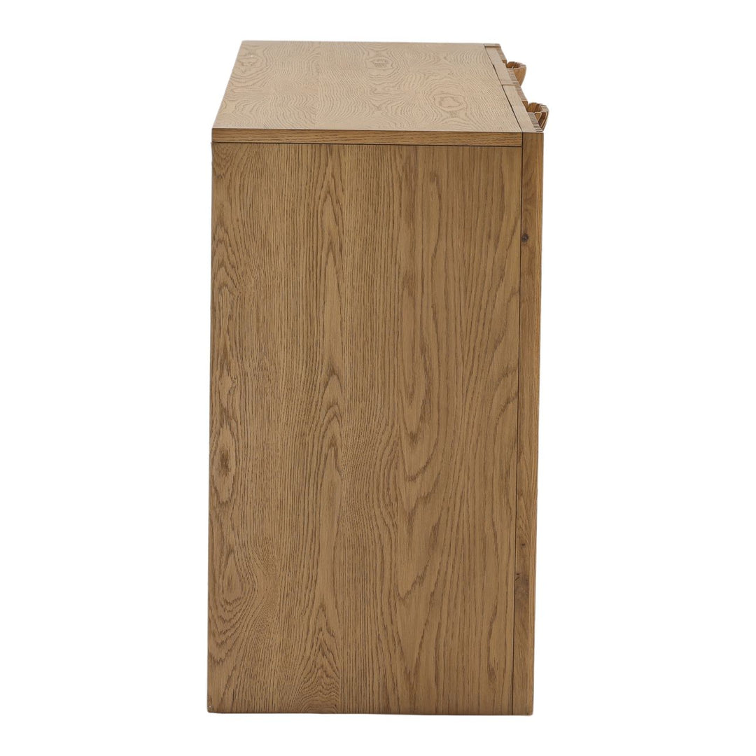 Farren Oak Wood and Veneer Sideboard, Four Door, profile view