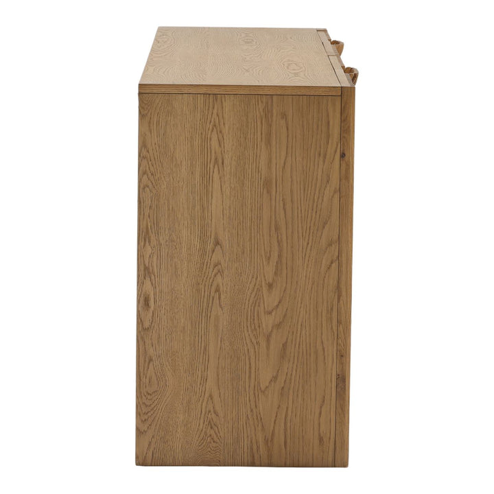 Farren Oak Wood and Veneer Sideboard, Four Door, profile view