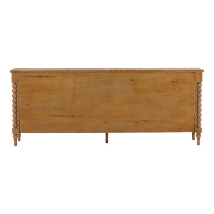 Marcella Pine and Oak Veneer Sideboard, Natural, back view