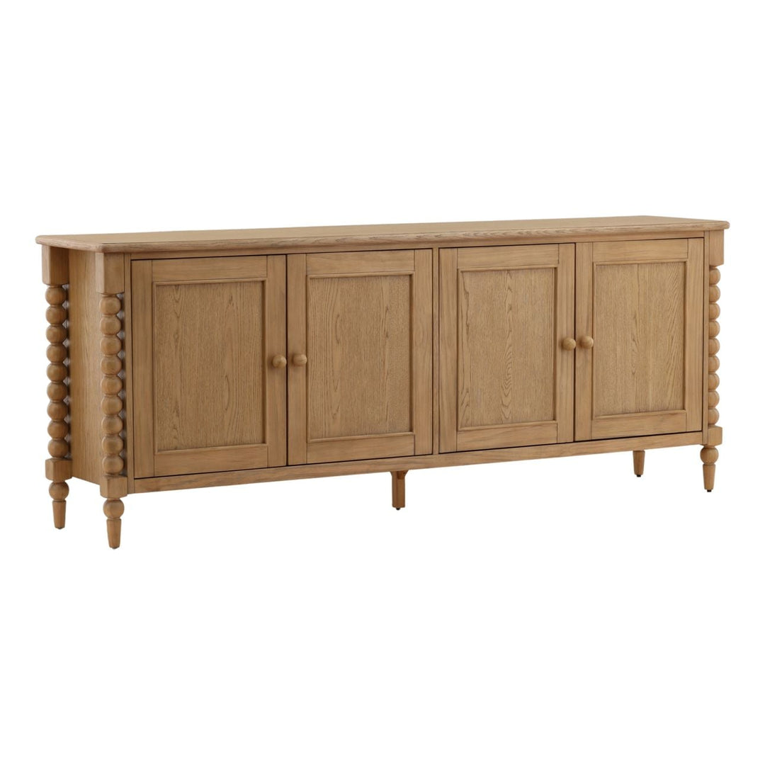 Marcella Pine and Oak Veneer Sideboard, Natural, three-quarter studio view