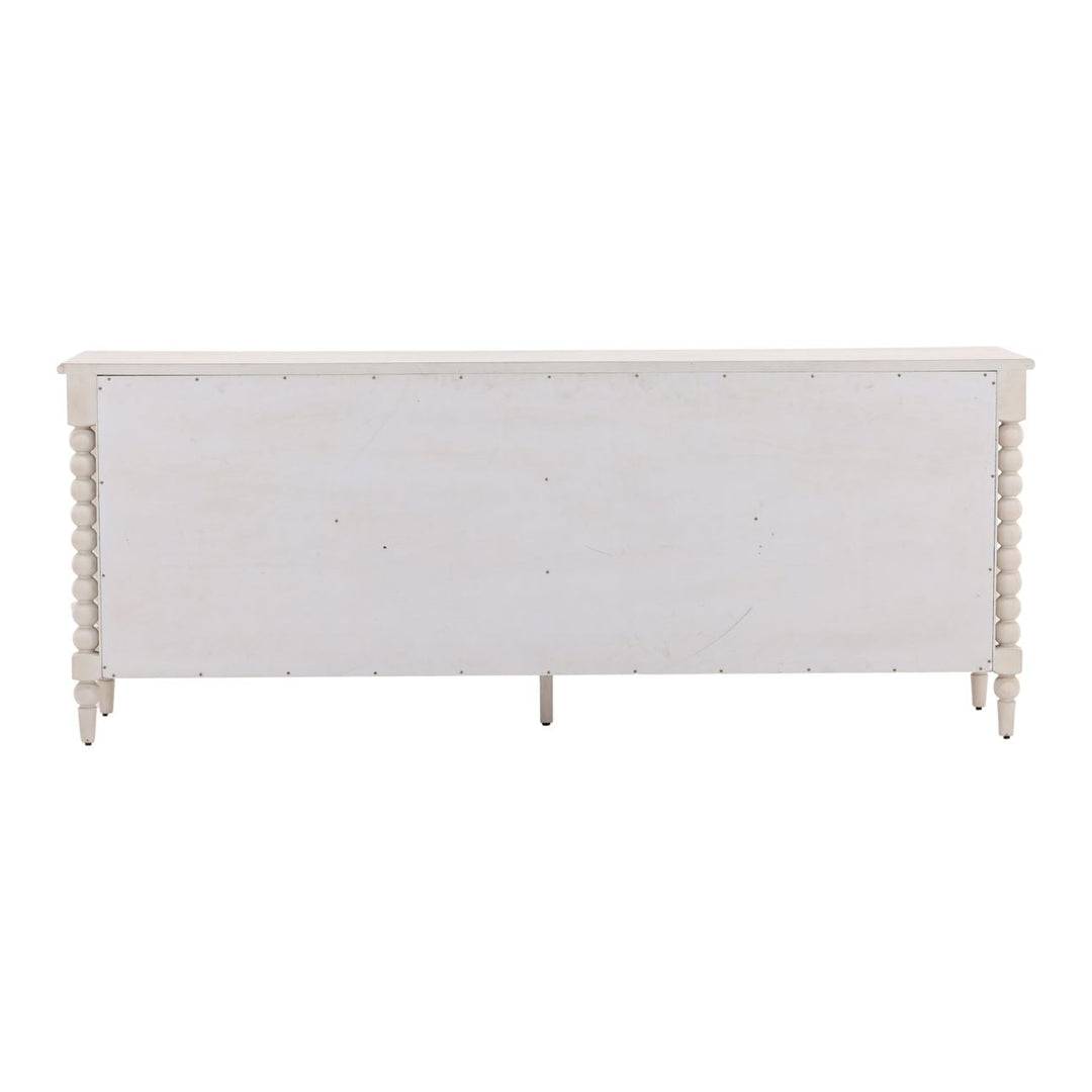 Marcella Pine and Oak Veneer Sideboard, White, back view