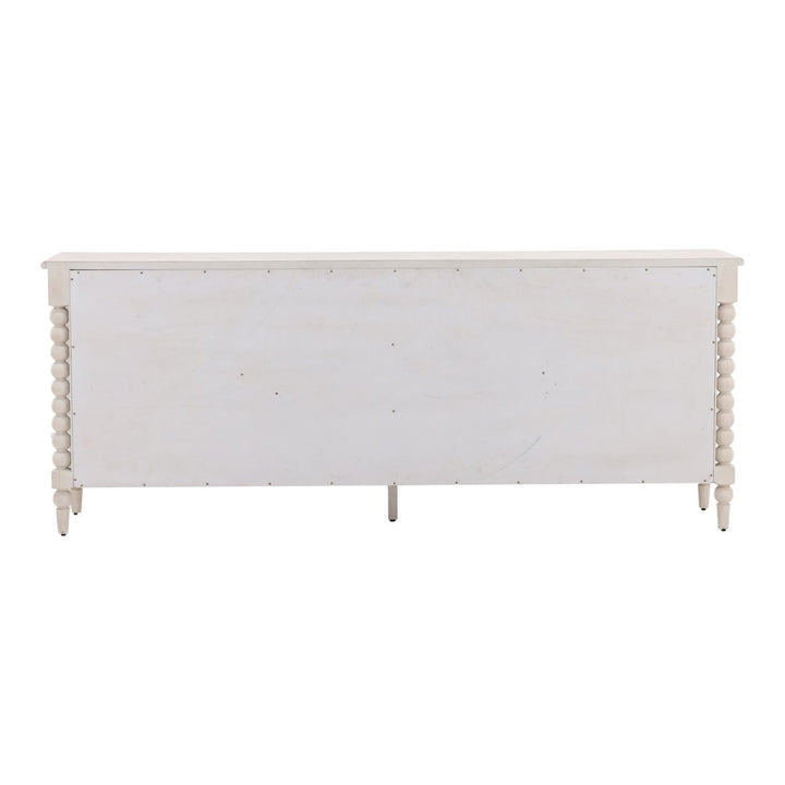 Marcella Pine and Oak Veneer Sideboard, White, back view