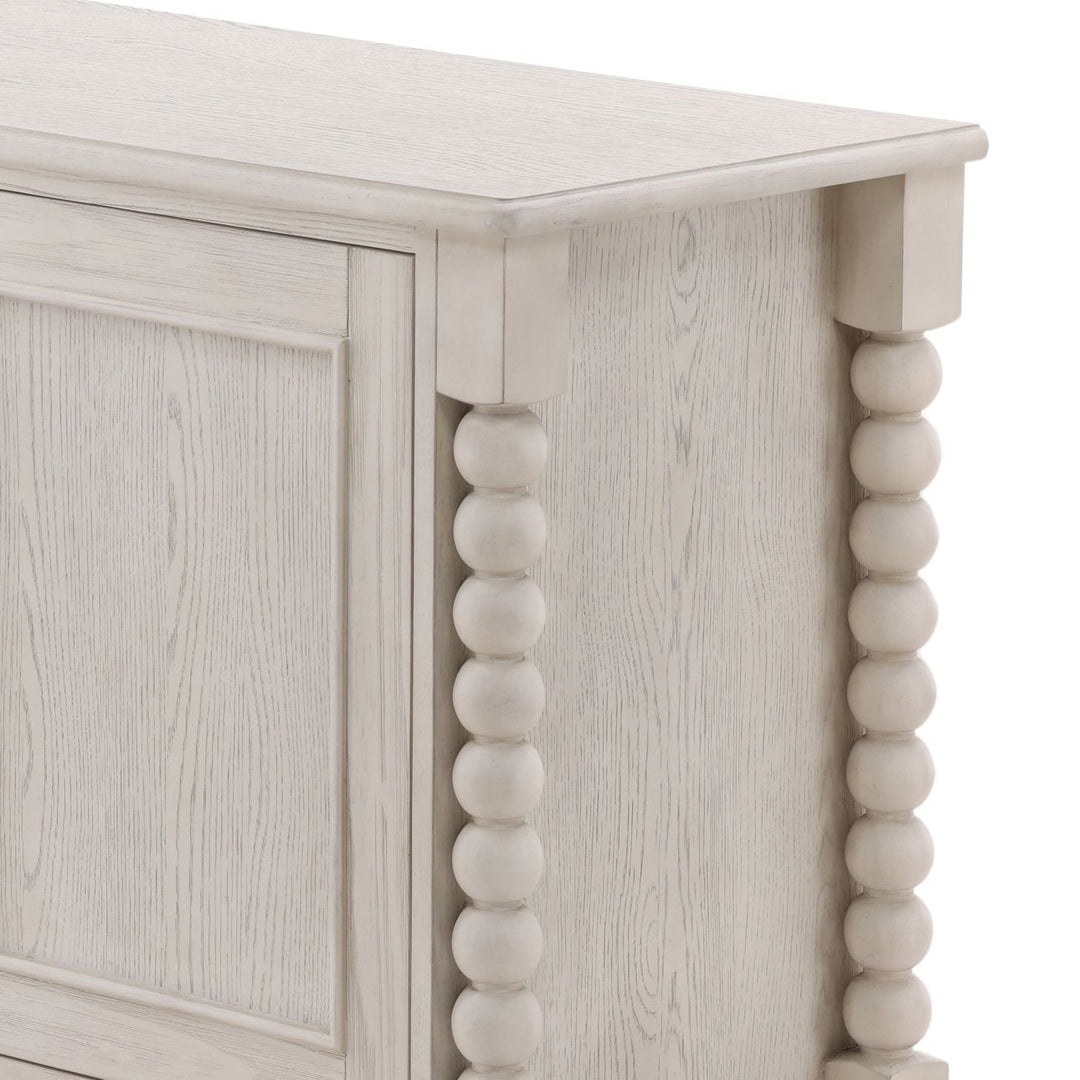Marcella Pine and Oak Veneer Sideboard, White, detail 1 view