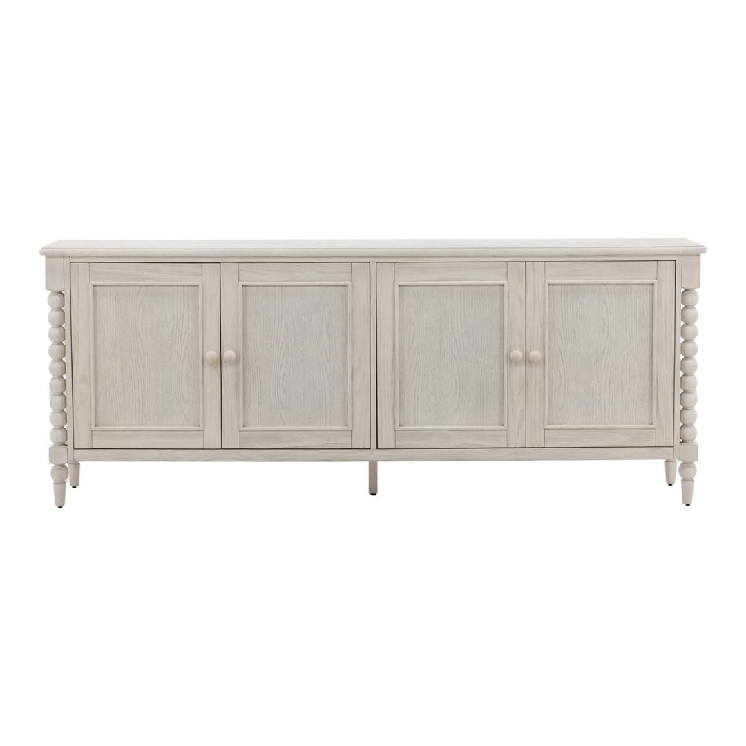 Marcella Pine and Oak Veneer Sideboard, White, front view