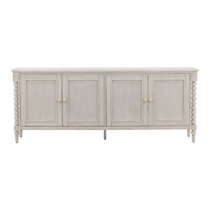 Marcella Pine and Oak Veneer Sideboard, White, front view