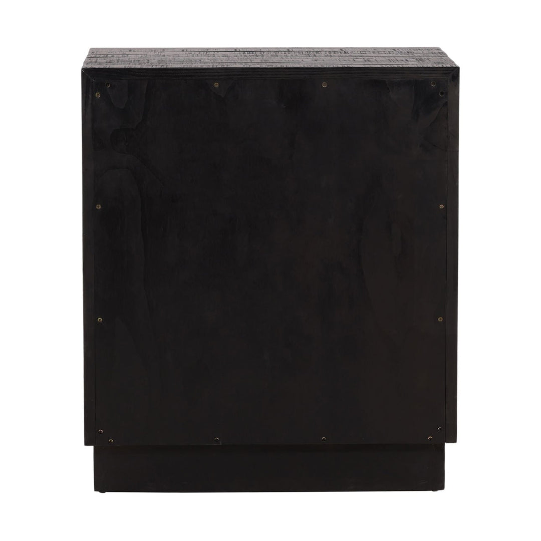 Hudson Black Pine Nightstand, back view
