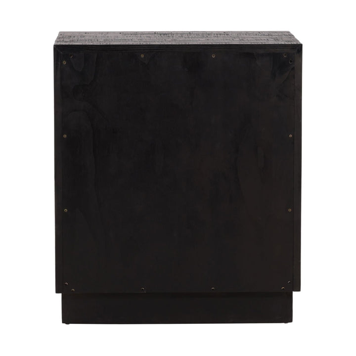 Hudson Black Pine Nightstand, back view