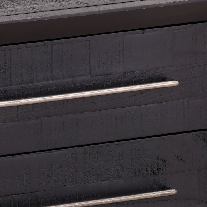 Hudson Black Pine Nightstand, detail 1 view