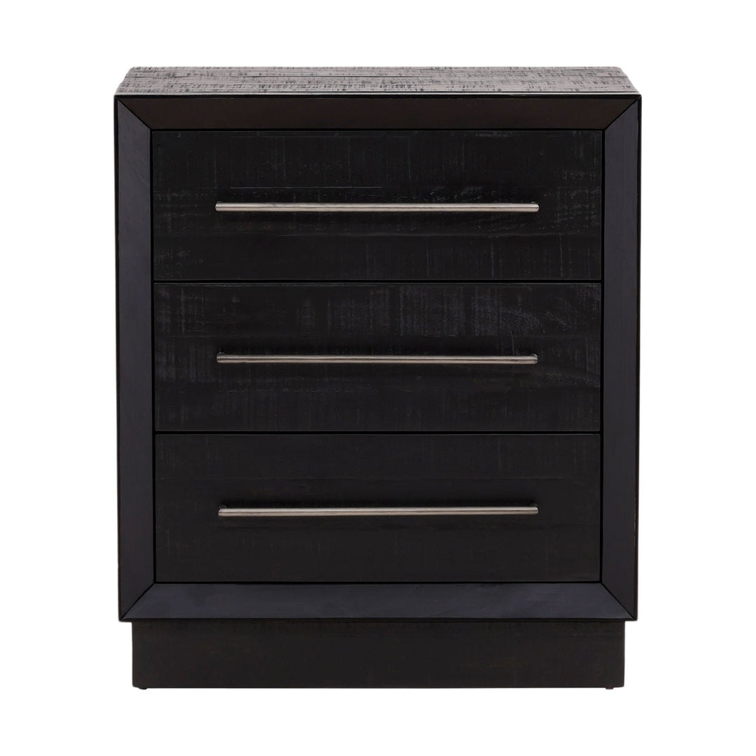 Hudson Black Pine Nightstand, front view