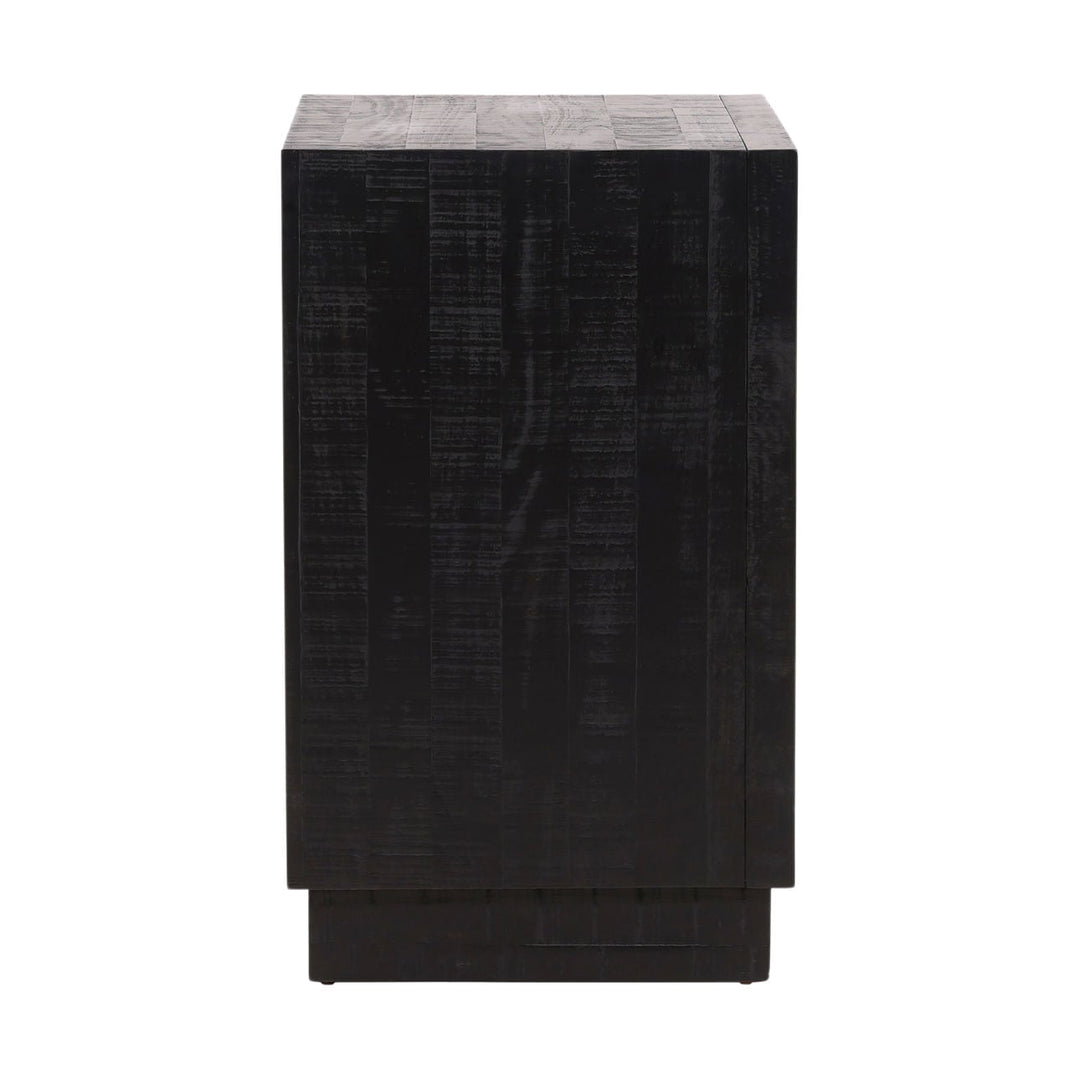 Hudson Black Pine Nightstand, profile view