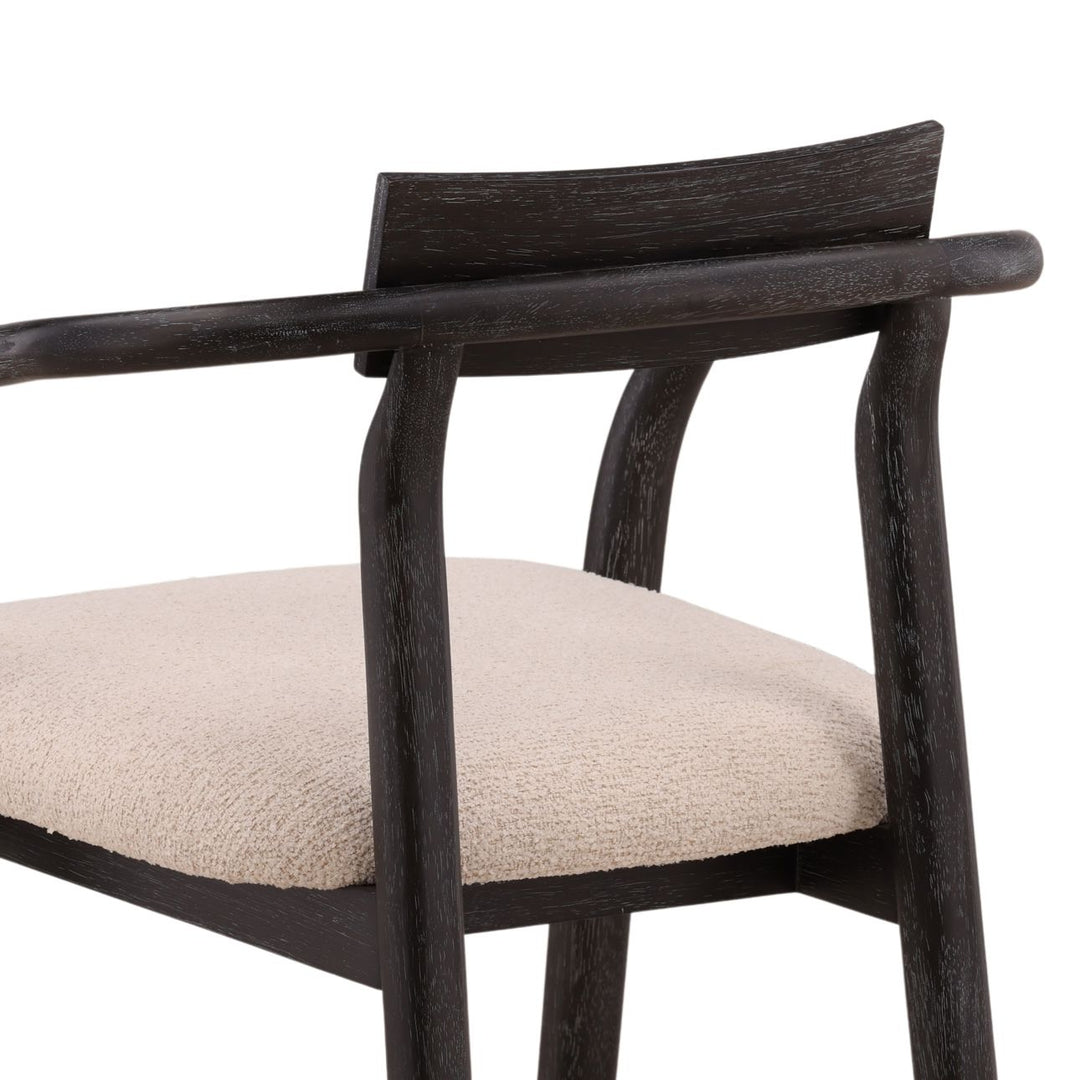 Lucian Cream and Black Dining Chair, detail 1 view