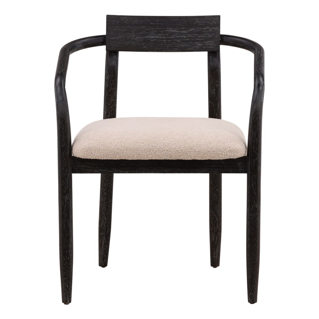 Lucian Cream and Black Dining Chair, front view
