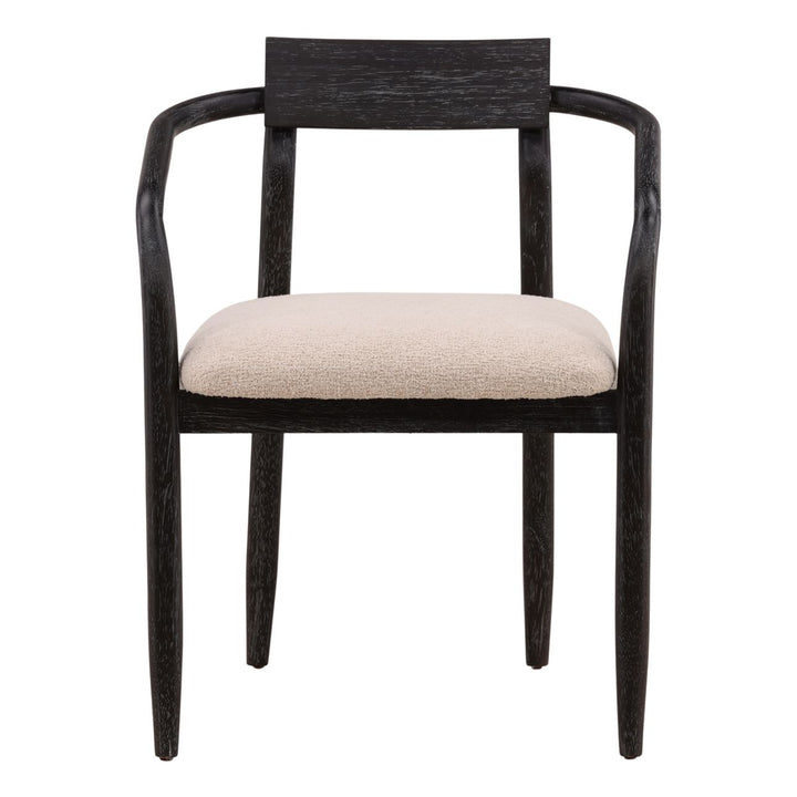 Lucian Cream and Black Dining Chair, front view