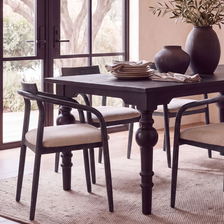 Lucian Cream and Black Dining Chair, lifestyle view