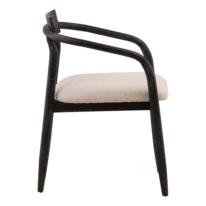 Lucian Cream and Black Dining Chair, profile view