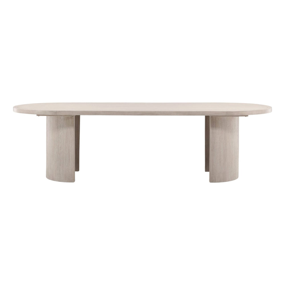 Sora Light Grey Oak Veneer Dining Table, front view