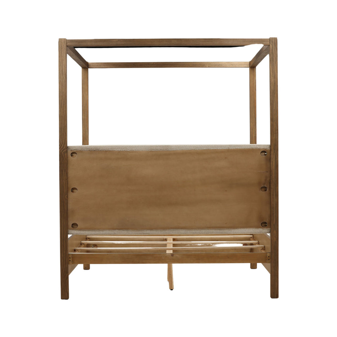 Emery Boucle and Pine Bed, Eastern King · Dark Brown, back view