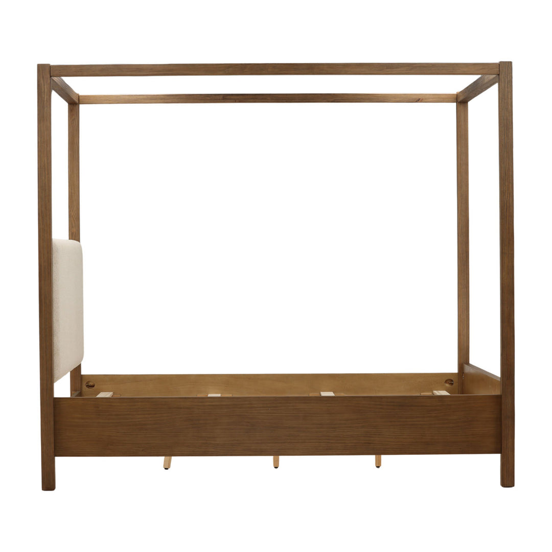 Emery Boucle and Pine Bed, Eastern King · Dark Brown, profile view