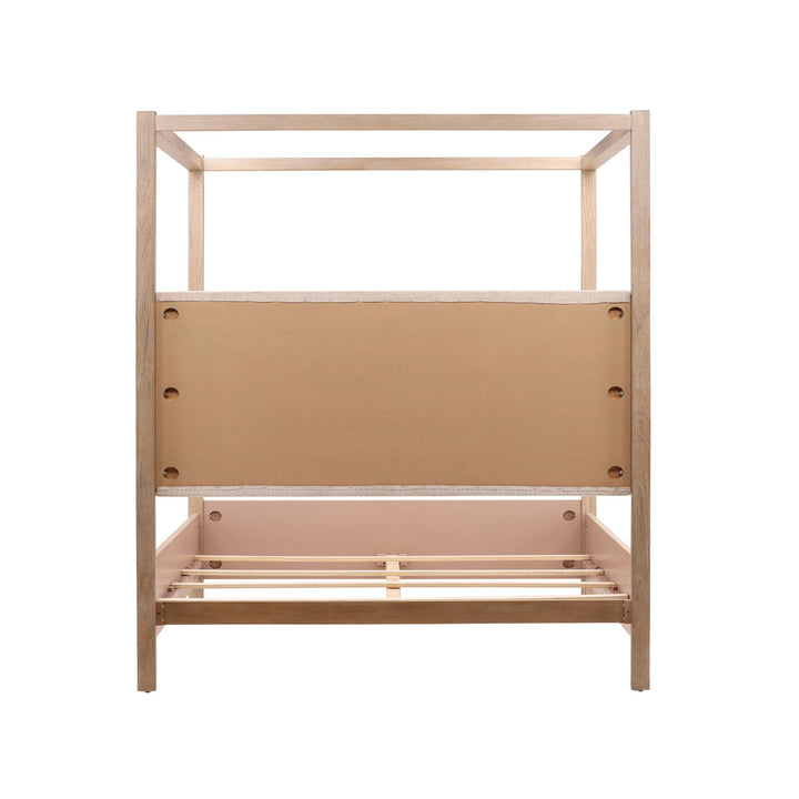 Emery Boucle and Pine Bed, Eastern King · Light Warm Wash, back view